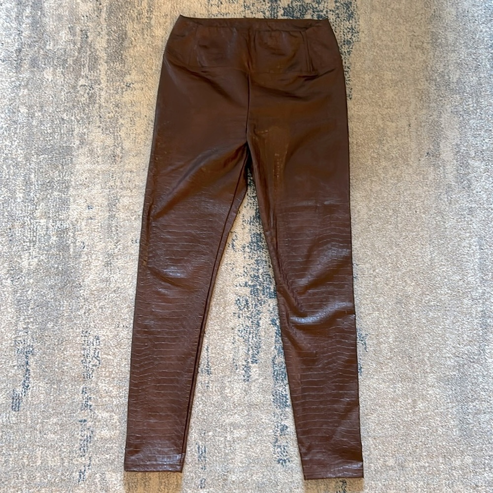 7FAM Croc style faux leather pants